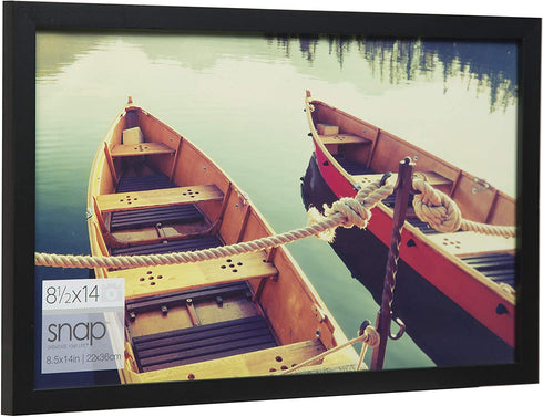 Snap 10FW1568E Solid Wood Wall Poster Picture Frame, 8.5" x 14", Black