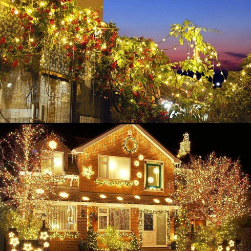 Outdoor Christmas Lights, 105FT 300 LED Christmas Tree Lights Indoor with 8 Modes, End-to-End Plug - UL Certified - Waterproof Fairy String Lights for Xmas Tree Decorations Garden Party, Warm White