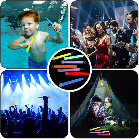 AIVANT 15 Ultra Bright 6 Inch Large Glow Sticks - Long Last Lighting Over 12 Hours - Glowstick for Parties and Kids Playing, Emergency Light Sticks for Hurricane Supplies, Earthquake, Survival Kit and More