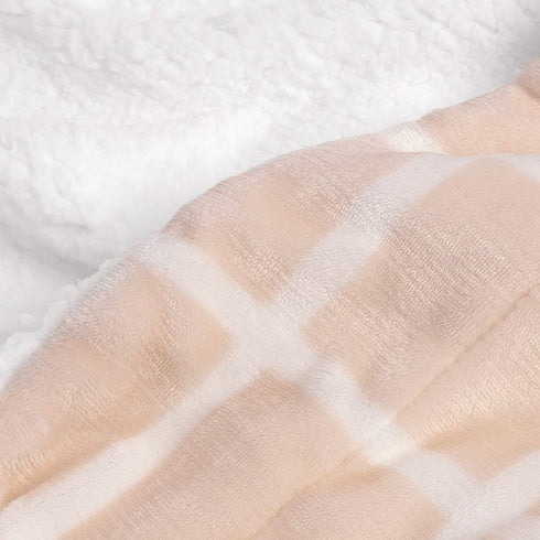 Amazon Basics Ultra-Soft Micromink Sherpa Blanket - Throw, Blush Grid