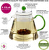 Teabloom Blooming Oasis Teapot - 34 oz Borosilicate Glass Teapot, Glass Tea Infuser, 2 Blooming Teas - Thermal Shock Resistant - Stovetop, Microwave, Dishwasher Safe - Holds 3-4 Cups