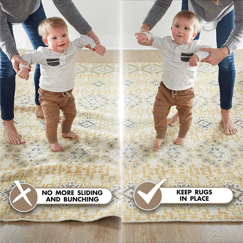 Ophanie Non Slip Rug Pad 5x7 Rug Gripper Extra-Thick Carpet Padding for Hardwood Floors, Keep Your Rugs Safe and in Place