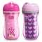 Chicco Insulated Rim Spout Trainer Spill Free Baby Sippy Cup 9 oz. - Two Pack, Pink/Purple