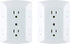 GE 6-Outlet Extender, 2 Pack, Grounded Wall Tap, Adapter Spaced Outlets, 3-Prong, Quick and Easy Install, UL Listed, White, 40222