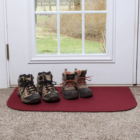 Ritz Accent, Stain Resistant Kitchen Floor Rug, with Non Slip Latex Backing, 18-inch by 30-inch, Red