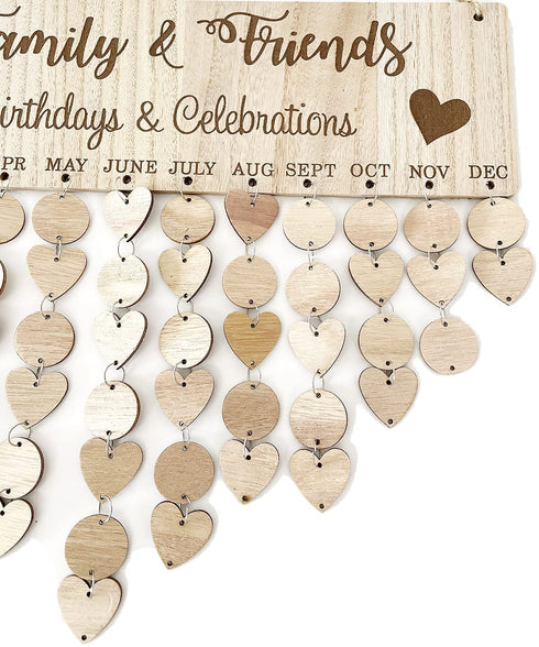 Yeekea Family & Friends Birthday Celebration Reminder Decorative Signs Plaques Anniversary Wall Hanging Calendar