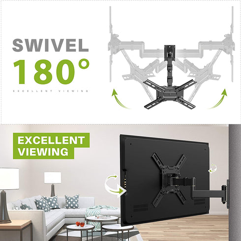 USX MOUNT Full Motion TV Wall Mount Swivel and Tilt, TV Mount with Articulating Arms for Most 13-32 inch LED LCD Monitor Screen, Wall Mount TV Bracket Up to VESA 200x200mm and 44 lbs
