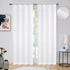 Central Park White Semi Sheer Curtain Gray GEO Cross Embroidery Panels Linen Texture Rod Pocket Window Treatment Drape Sets for Living and Bedroom Farmhouse 84 inches Long, 2 Panels, White