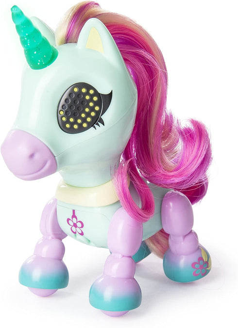 Zoomer - Zupps Tiny Unicorns, Breeze, Interactive Unicorn with Light-up Horn, for Ages 4 and Up
