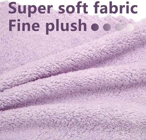 UMANI Bath Towel Set, 1 Bath Towel, 1 Hand Towel, and 3 Washcloths, Premium Microfiber Coral Velvet Super Absorbent Towels for Bathroom, Shower Towel, Pack of 5 (Light Purple)