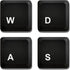 Computer Gamer Coaster - Computer Control W,A,S,D Keys - Neoprene 4 Piece Set
