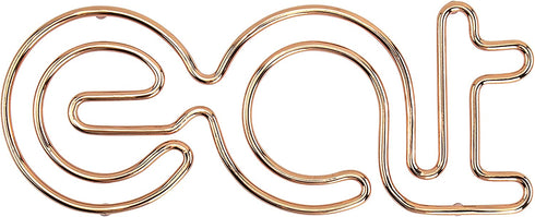 Spectrum Diversified Eat Trivet, Steel Cooling Rack for countertops & Kitchen Tables, Funny potholder or d©cor Item for Any Kitchen, Easy to Clean & Safe for Most cookware , Copper