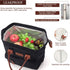 Lunch Bag with Leak Proof Material, Insulated Lunch Box for women/men, Lunch Tote Bag for Work/Picnic/Hiking/Beach/Fishing (black+fishbone pattern)