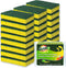 SCRUBIT Heavy Duty Scrub Sponges - Dishwashing Sponge Along with A Thought Scouring Pad -Ideal for Cleaning Kitchen ,Dishes, Bathroom- Yellow- 24 Dish sponges