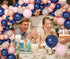 121 PCS Gender Reveal Party Supplies Rose Gold Navy Blue and Pink Latex Confetti Pearlescent Balloons Garland Arch Kit for Birthday Party Baby Shower Decorations