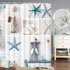 Nautical Shower Curtain, Marine Sail Boat Beach Starfish Shell Sea Life Shower Curtain with 12 Hooks, Waterproof Shower Curtain (White Blue #1, 70" L — 69" W)