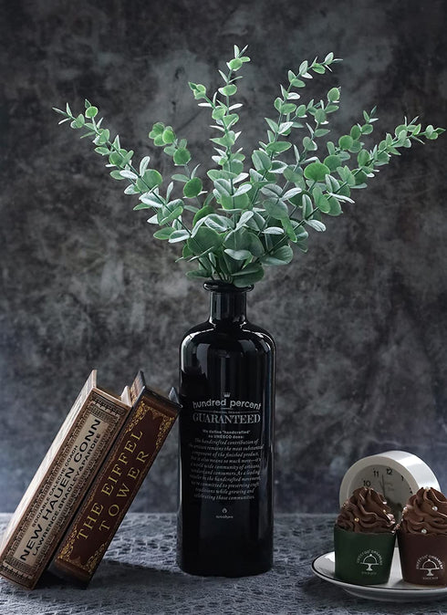 Miracliy 36 PCS Artificial Eucalyptus Stems with Frost, Faux Eucalyptus Leaves Greenery Stems for Vase Home Party Wedding Decoration€¦