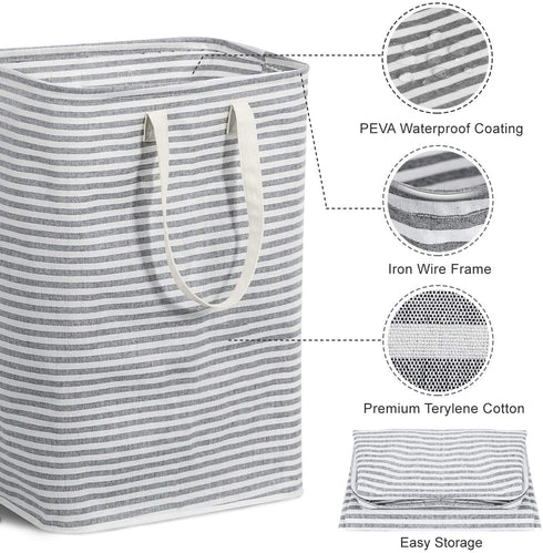 Lifewit 72L Freestanding Laundry Hamper Collapsible Large Clothes Basket with Easy Carry Extended Handles for Clothes Toys, Grey