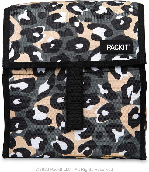 PackIt Freezable Lunch Bag, Wild Leopard Gray