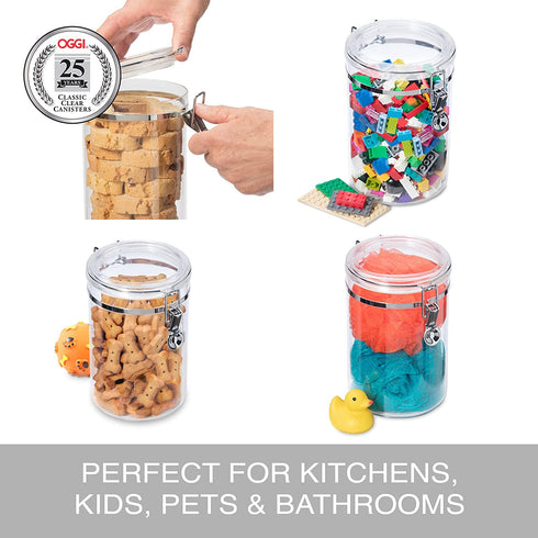 Oggi Clear Canister Food Storage Container Set, 4-Piece