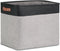 DULLEMELO Large Collapsible Storage Basket/Bin with Durable Leather Handles, Fabric Organizer Bin for Storage Clothes, Toys, Books, Office, Bedroom, Closet, Nursery & Laundry (Black&Gray)