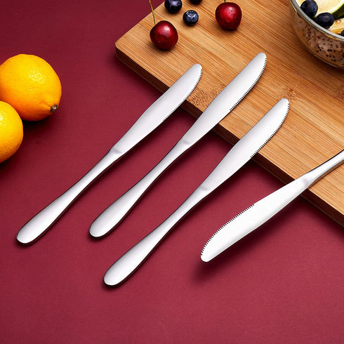 Aebeky 12-Piece Stainless Steel Table Knives,Dinner Knives Set,9.1-Inch (12-Piece)
