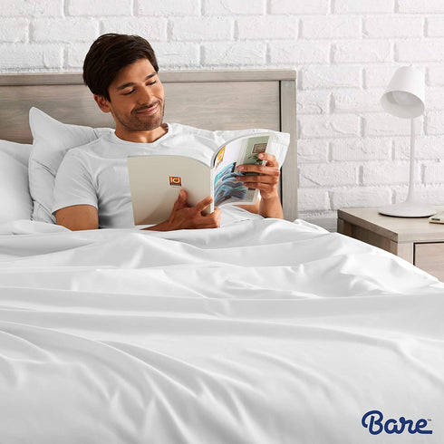 Bare Home King Flat Sheet - Premium 1800 Ultra-Soft Top Sheet - Hotel Luxury - Double Brushed - Easy Care - 1 King Flat Sheet Only (King, White)