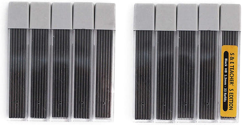 S & E TEACHER'S EDITION 330 Pcs 1.3mm HB Mechanical Pencil Lead Refills, 10 Tubes, 33 Pcs/tube.