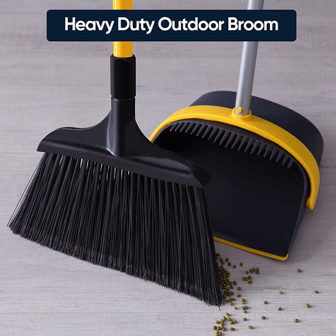 Yocada Heavy-Duty Broom Outdoor Commercial Perfect for Courtyard Garage Lobby Mall Market Floor Home Kitchen Room Office Pet Hair Rubbish 54Inch Blue