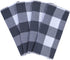 Homaxy 100% Cotton Waffle Weave Check Plaid Kitchen Towels, 13 x 28 Inches, Super Soft and Absorbent Dish Towels for Drying Dishes, 4-Pack, White & Dark Grey