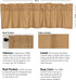 VHC Brands Simple Life Flax Solid Color Cotton Linen Blend Farmhouse Kitchen Curtains Rod Pocket Hanging Loops 16x60 Valance, Khaki Tan