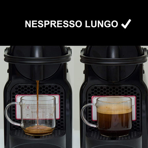 Zenco Living Espresso Cups (4 Ounce) with Large Handle, Set of 6 - Glass Coffee Cups for Nespresso Lungo, Double Espresso, Cortado