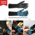 932„‰ Extreme Heat Resistant BBQ Gloves, Food Grade Kitchen Oven Mitts - Flexible Oven Gloves, Silicone Non-slip Cooking Hot Glove for Grilling, Baking (Blue, Palm Width 3.8 in)