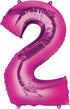 Moana Party Supplies 2nd Birthday Balloon Bouquet Decorations - Pink Number 2
