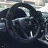 YOOFER Elastic Fluffy Plush Steering Wheel Cover for Warm in Winter, Fuzzy Steering Wheel Cover Universal 15 inches,Black