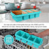 Large Ice Cube Freezing Tray Non-stick Soup, Silicone Freezing Tray with Lid, Multifunction Freezer Container with 4 Compartments for Storing and Freezing Soups, Broths, Sauces and Liquid Diets Wait