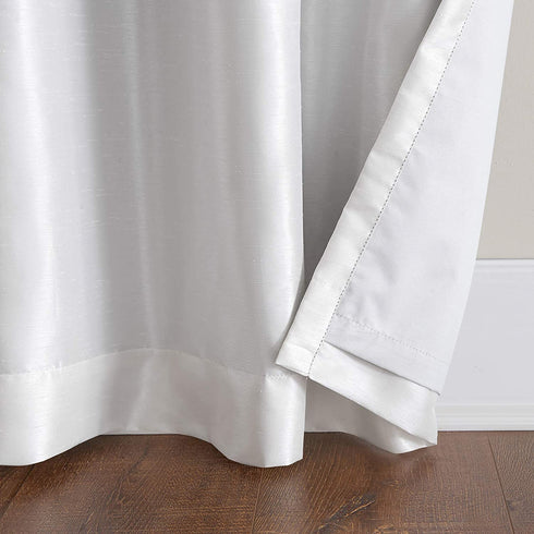 Sun Zero - 55749 Bardot Dupioni Faux Silk 100% Blackout Grommet Curtain Panel, 40" x 84", Pearl