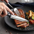 McCook MC55 Steak Knives - 8 Pieces Full Tang Serrated Stainless Steel Steak Knife Set, Black
