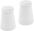MyGift 5-Inch Modern White Ceramic Decorative Vase, Ribbed Design Tabletop Centerpiece Vase Decoration, Set of 2