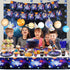 XJLANTTE Outer Space Party Supplies - Solar System Galaxy Planet Theme Happy Birthday Banner, Plates, Napkins, Cup, Straws, Knives, Fork, Spoon and Tablecloth for Boys Decorations, Serves 20 Guests