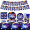XJLANTTE Outer Space Party Supplies - Solar System Galaxy Planet Theme Happy Birthday Banner, Plates, Napkins, Cup, Straws, Knives, Fork, Spoon and Tablecloth for Boys Decorations, Serves 20 Guests