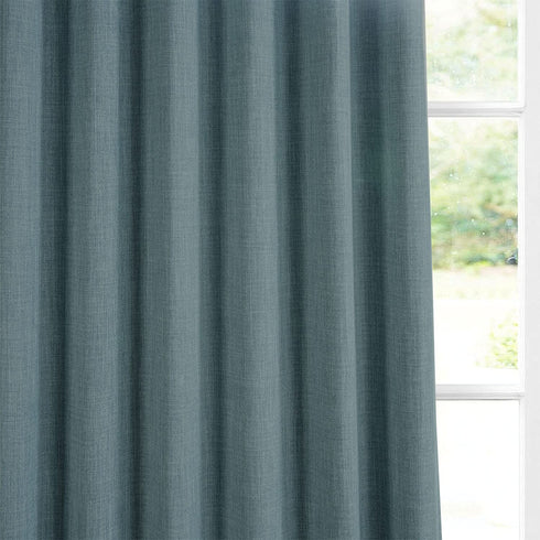HPD Half Price Drapes BOCH-LN185-P Faux Linen Room Darkening Curtain (1 Panel) 50 X 84, BOCH-LN18537-84, Sea Thistle
