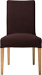 Pack of 4 - Dinning Room Chair Slipcover Polyester Spandex Jacquard Fabric Stretchable Home Motel Resort Rentals and Commercial use, Fits Back of Chair 15 to 17 inch Wide, Chocolate Color