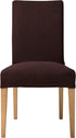 Pack of 4 - Dinning Room Chair Slipcover Polyester Spandex Jacquard Fabric Stretchable Home Motel Resort Rentals and Commercial use, Fits Back of Chair 15 to 17 inch Wide, Chocolate Color