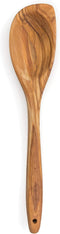 RSVP International Olive Wood Curved Spoon, 12" | Rustic, Natural Authentic Italian Olive Wood | Classic Style for Kitchens, Tables, & More | Functional for Serving Salads, Pasta, & More