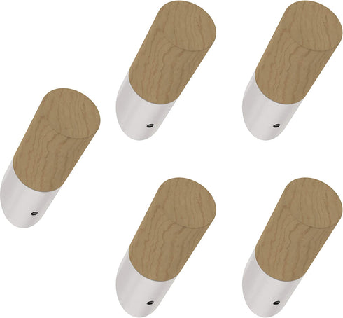 Franklin Brass B41615-PUW-B Modern Slant Hook, 2-1/4", Pine Unfinished & Pure White, 5 Pack