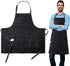 CACHIL Denim Apron With 5 Pockets for Cooking Kitchens