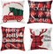 JOYIN Christmas Buffalo Plaid Pillow Covers with Rustic Farmhouse Design (4 Pack), 18x18 Inch Christmas Throw Pillow Case for Sofa, Couch, Bedroom or Patio Seat Christmas Winter Holiday Decoration