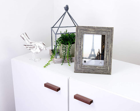 Kiera Grace Emery Resin Unique Farmhouse Picture Frame, 5" x 7", Weathered Grey