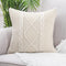 MANDIOO Cotton Knitted Beige Decorative Throw Pillow Covers Soft Cozy Outdoor Cushion Cases Luxury Modern Pillowcases for Couch Sofa Bed 18x18 Inches